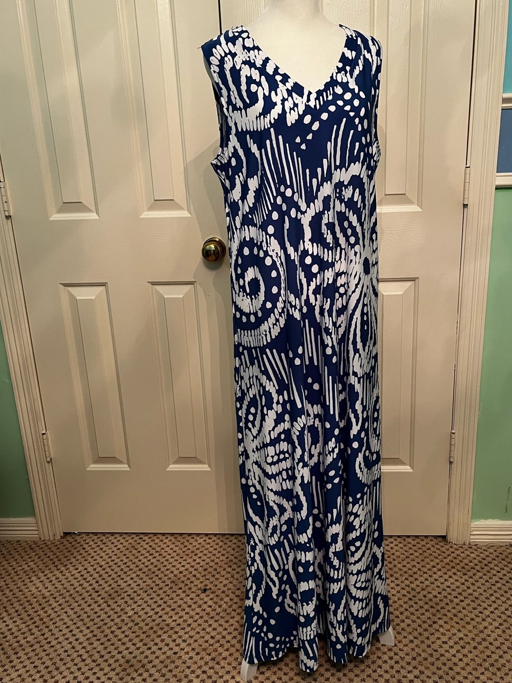 Chico's Blue and White Printed Maxi Dress